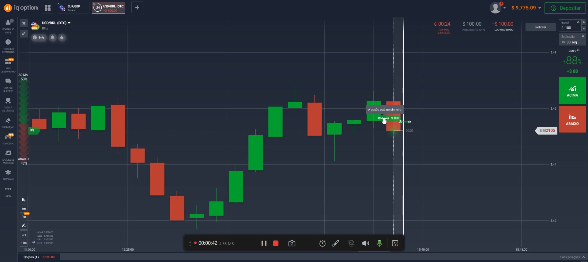 Experiencia de negociacao na ByteOptions